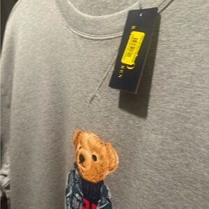 Polo by Ralph Lauren Gray Sweatshirt with Bear Design